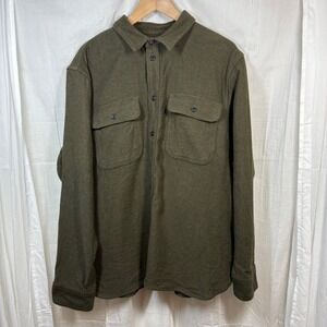 Everlane Heavyweight Overshirt Heathered Olive Green Size XXL‎